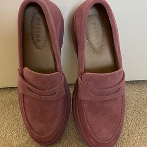 Chunky pink loafers
